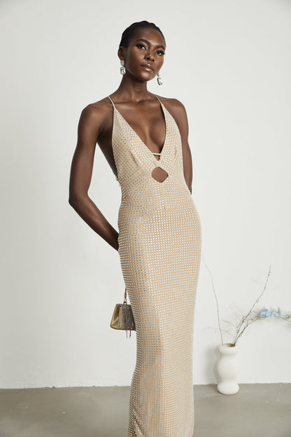 Sorrel embellished cutout midi dress