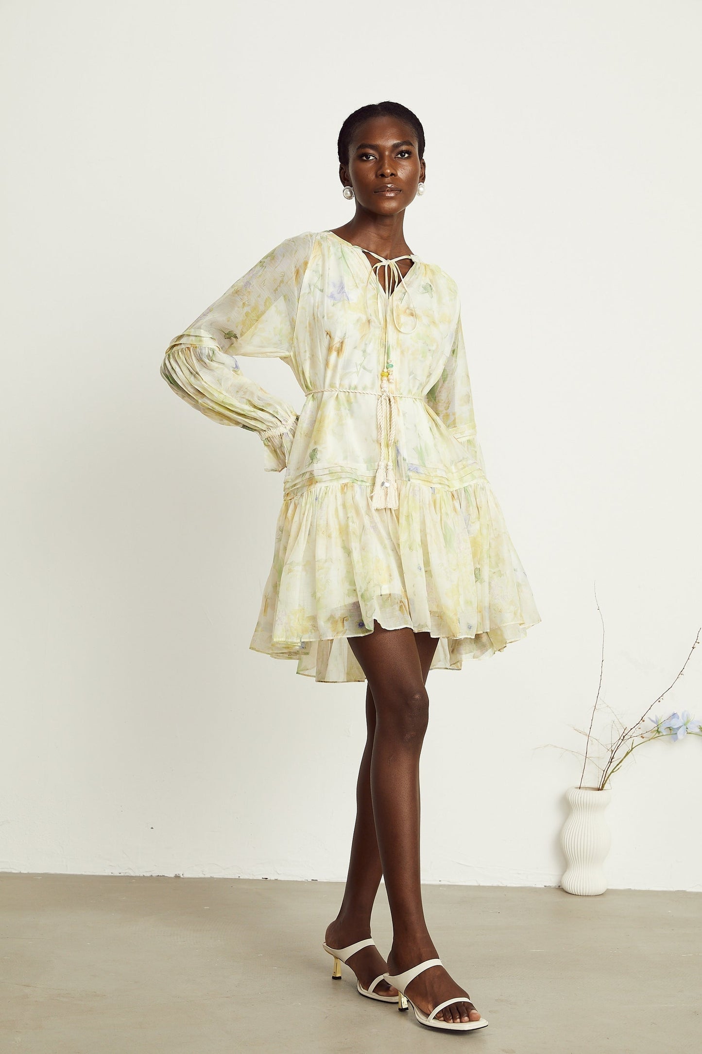 Anaël floralprint flared mini dress