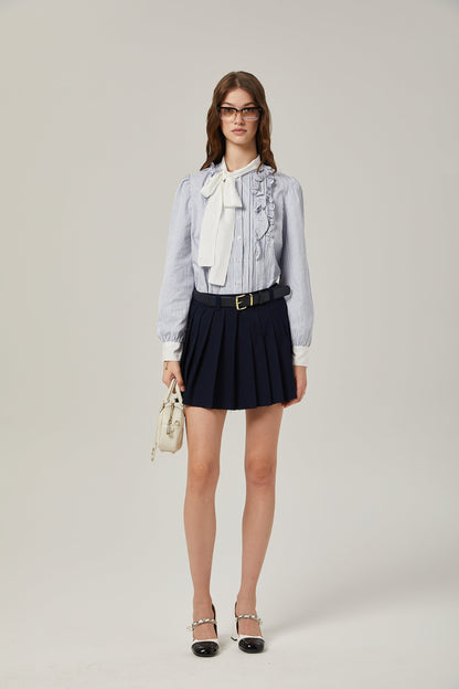 Mélisande embroidered aline pleated skirt
