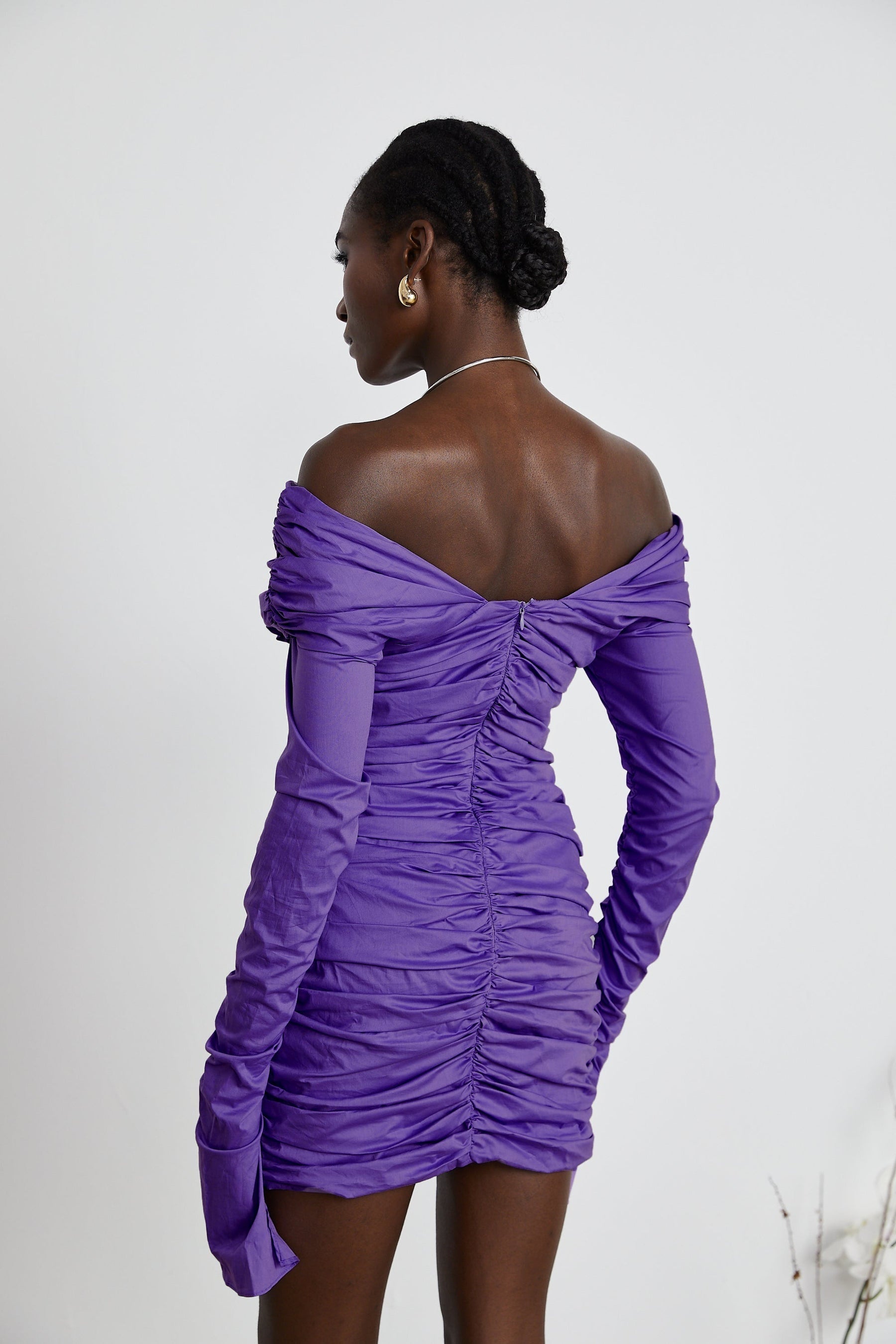 Apolline offshoulder ruched mini dress