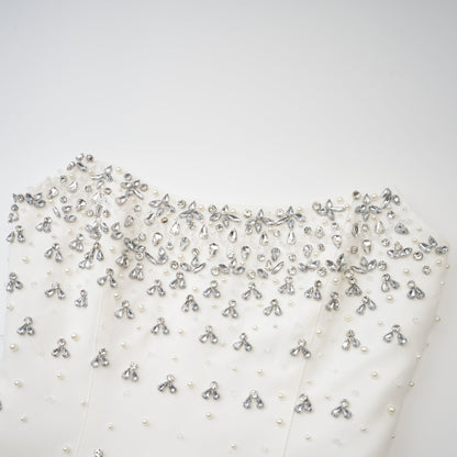 Melisande white embellished midi dress