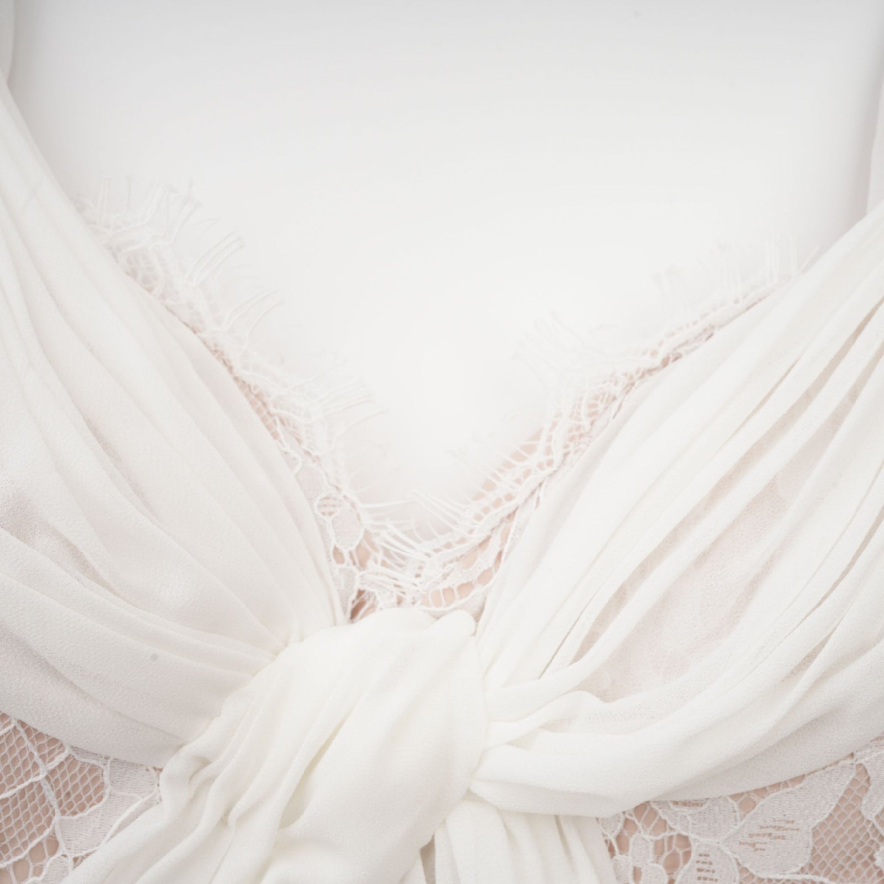 Arantxa white lace pleated maxi dress