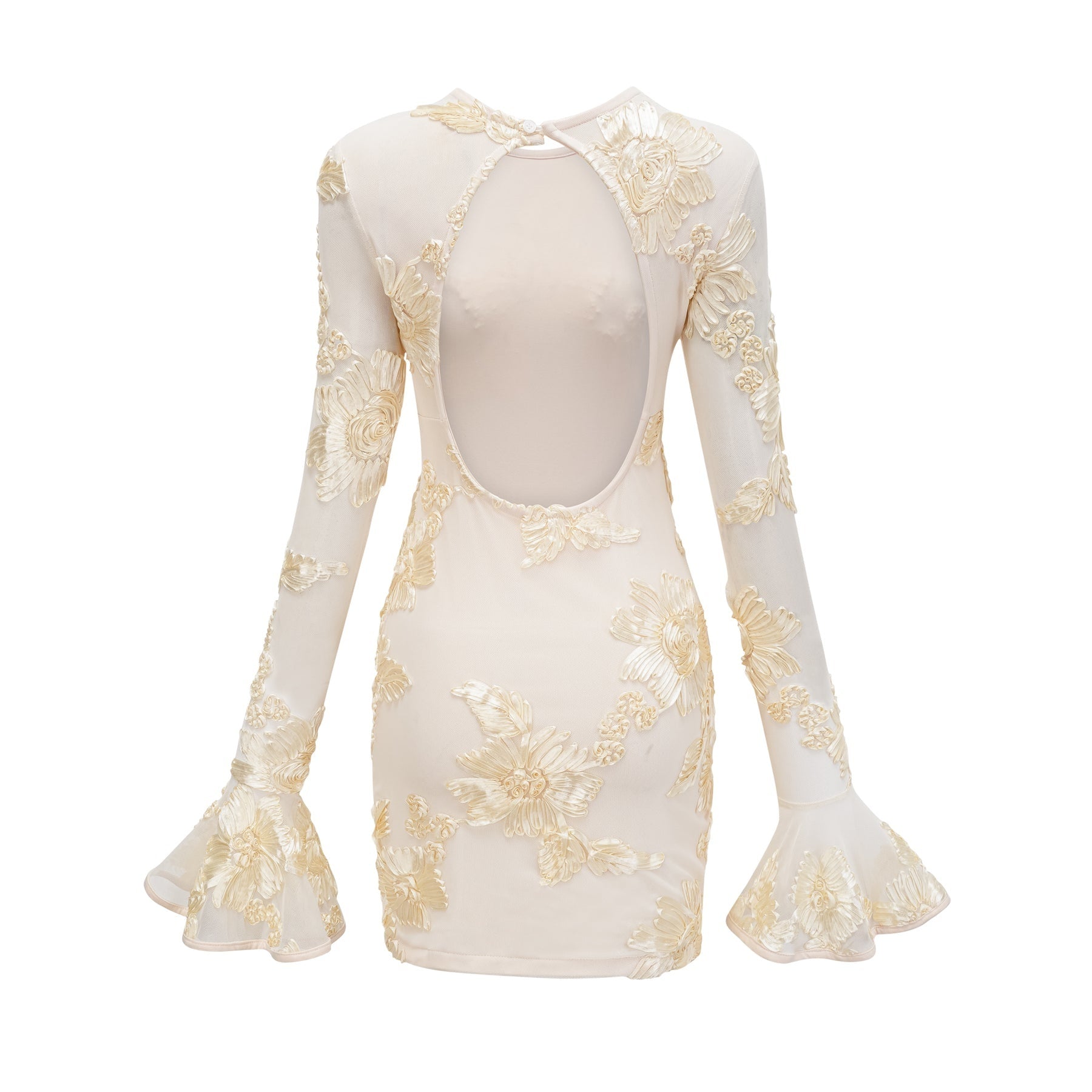 Nalini floralembroidery openback dress