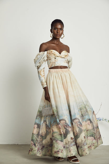 Émmanuelle patternprint top  skirt matching set