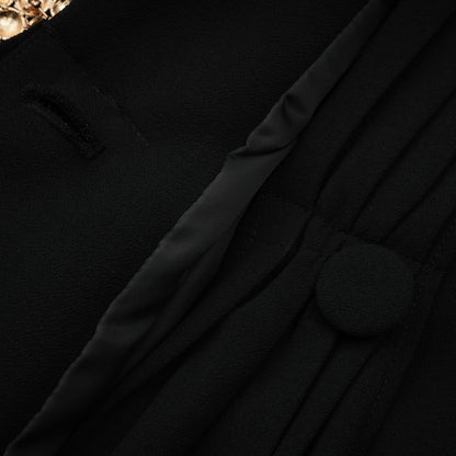 Suzanne black pleated jacket  trousers matching set