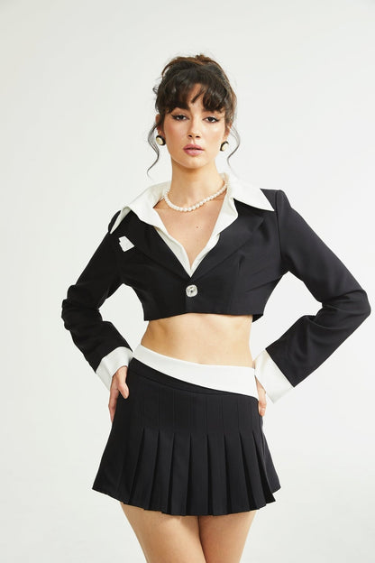 Juliette black jacket  skirt matching set