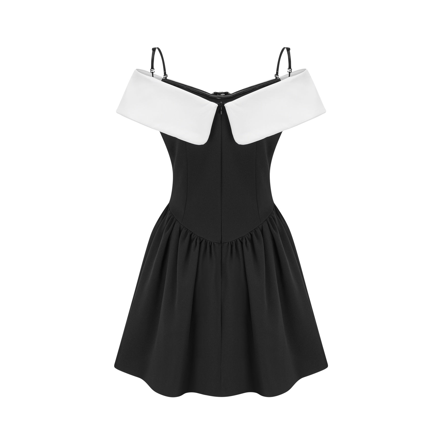 Deniece offtheshoulder black mini dress