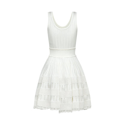 Noémie white cutout pleated mini dress