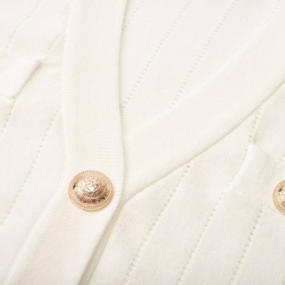 Button detailing knitted top  skirt matching set