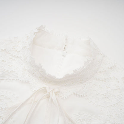 Patricia white florallace midi dress