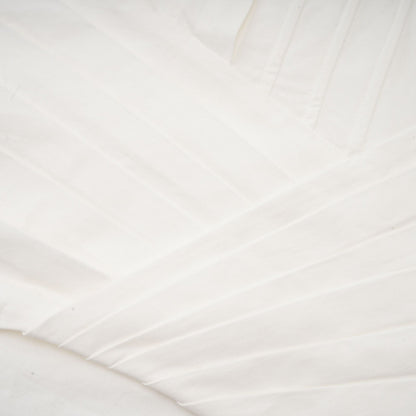 Simple white pleated mini shirt dress with fitted waist by Orlane
