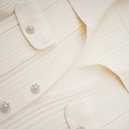 Nouria white mermaidhem knit midi dress