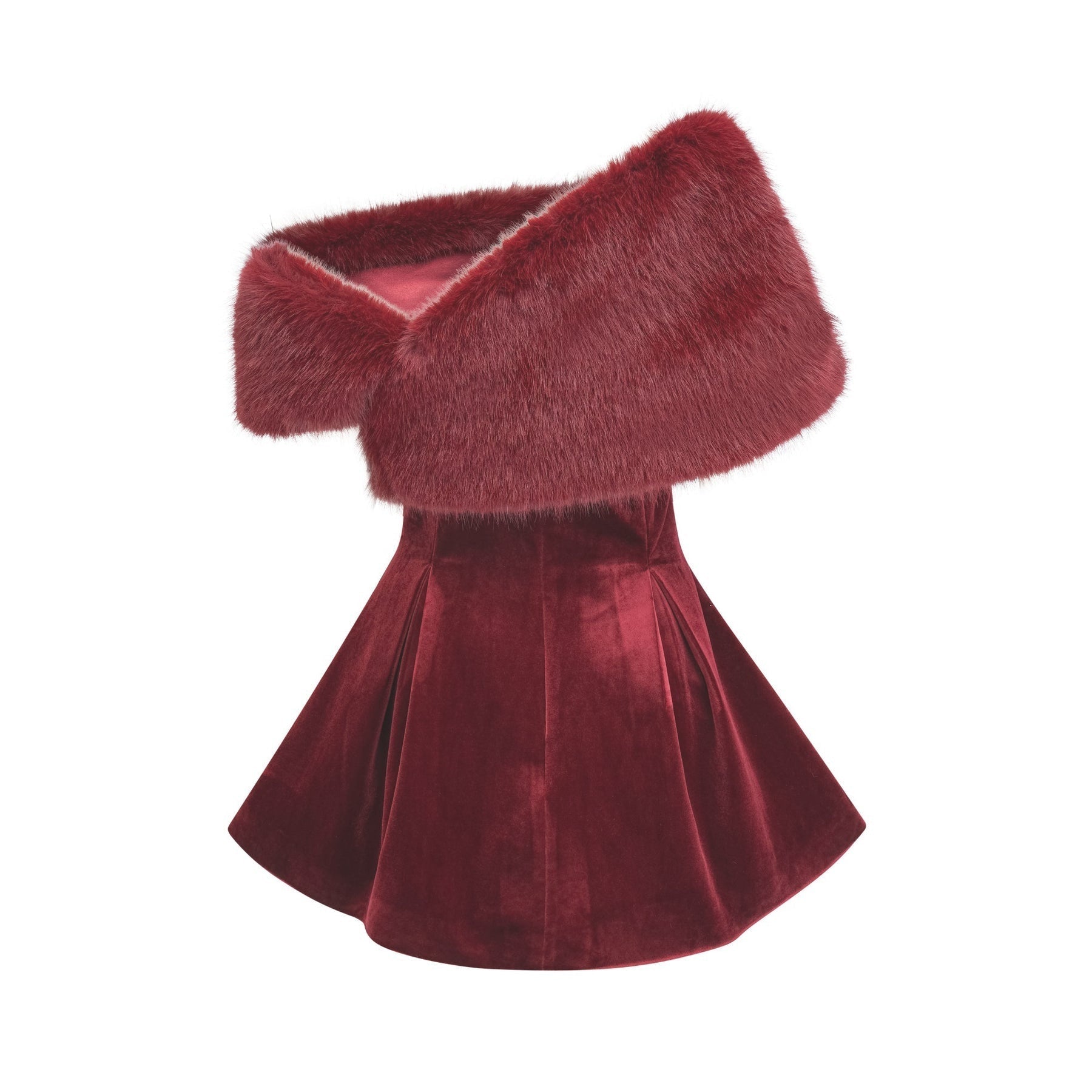 Wivika strapless velvet fauxfur mini dress