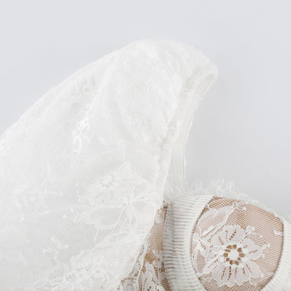 Nadine semisheer lacetrim mini dress