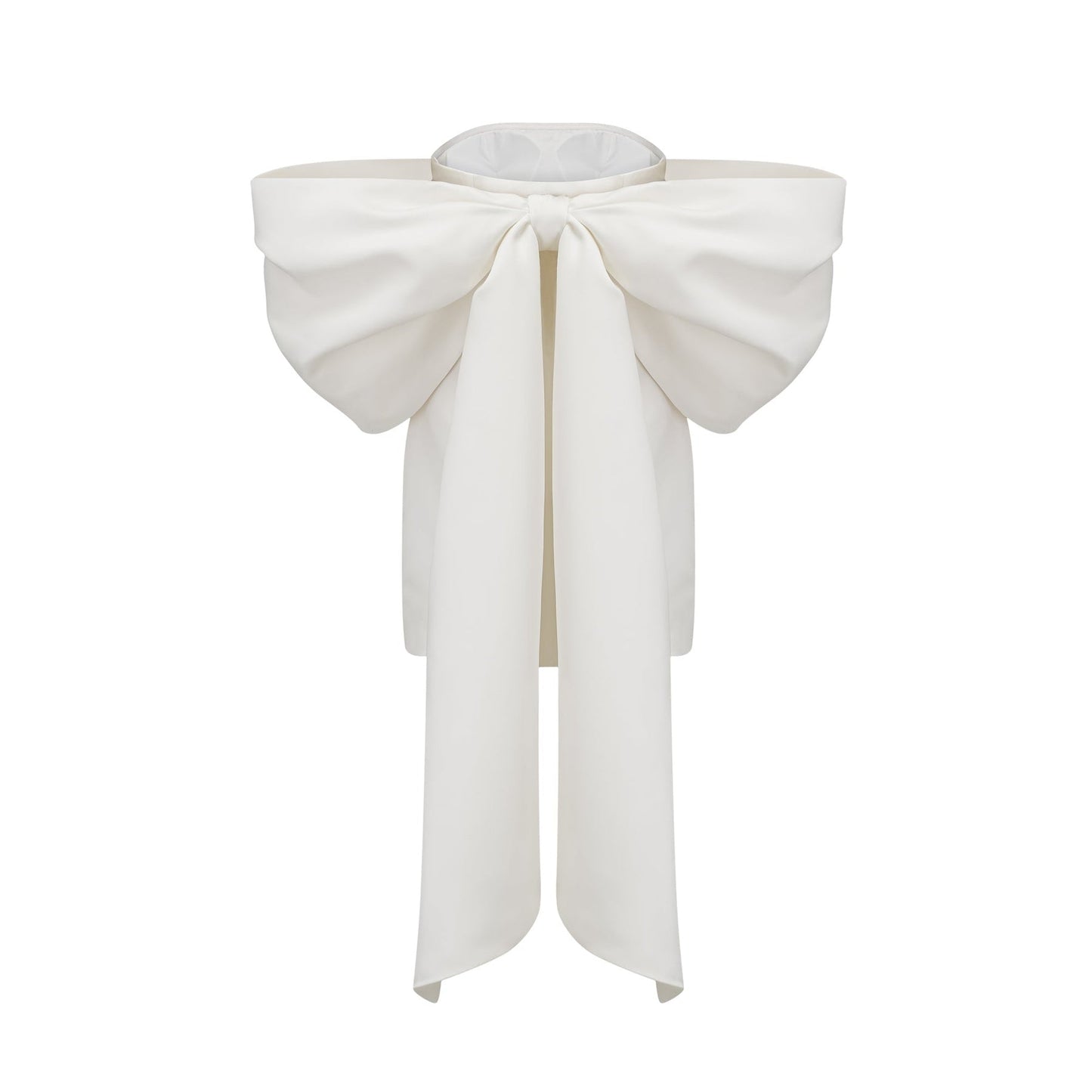 Hélène white oversizebow mini dress