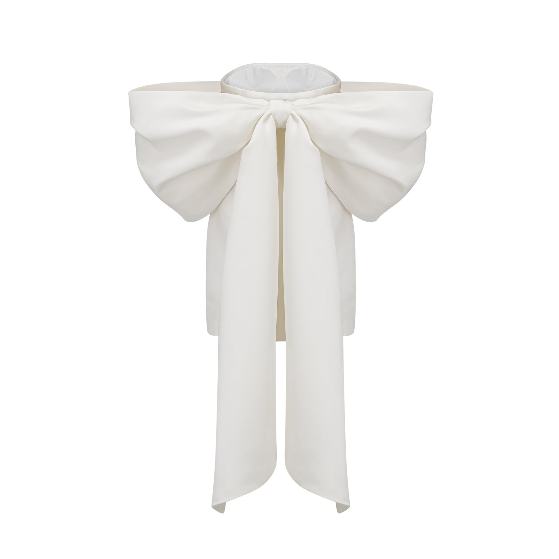 Hélène white oversizebow mini dress
