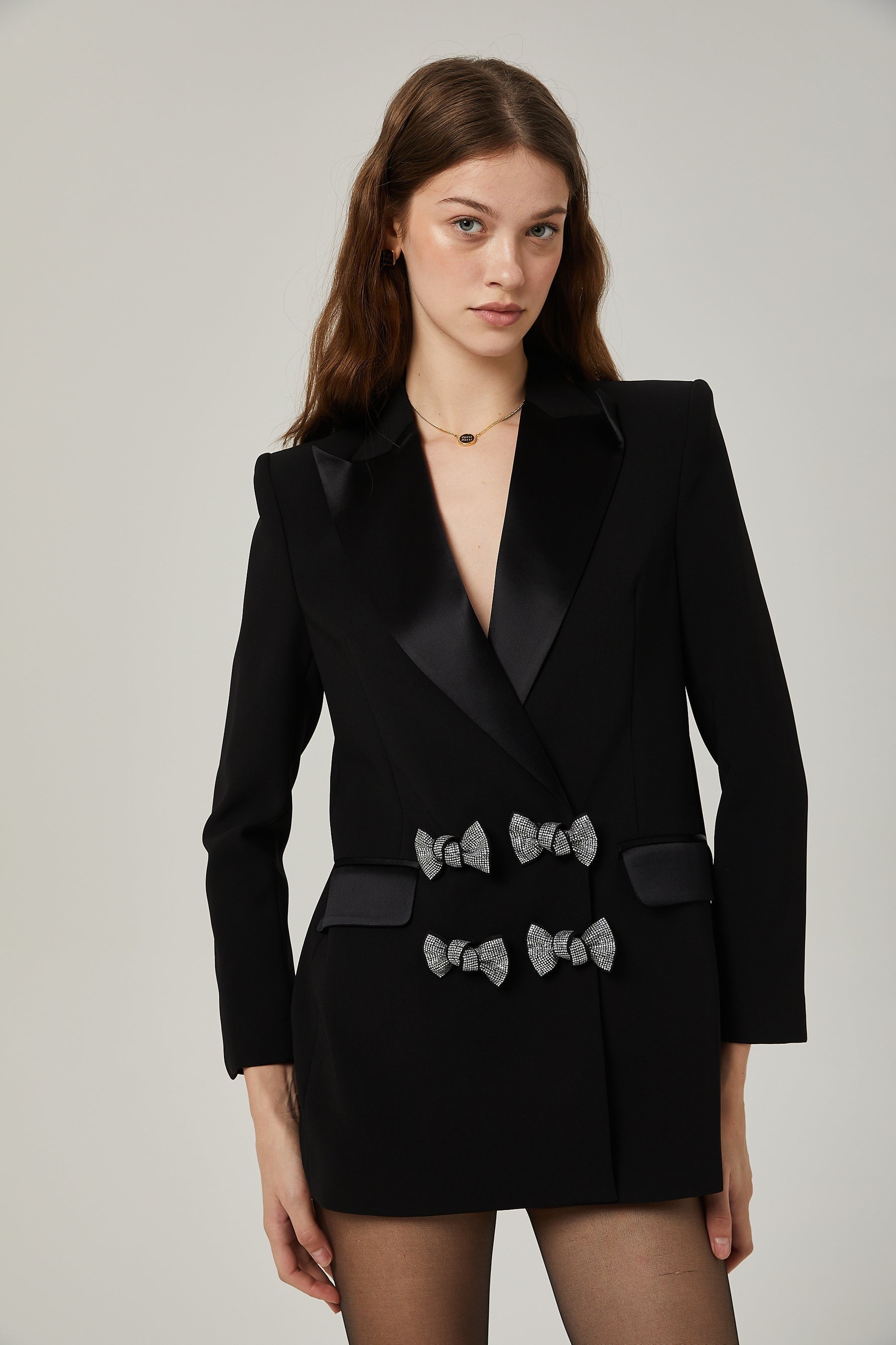 Thala crystalembellished bow blazer