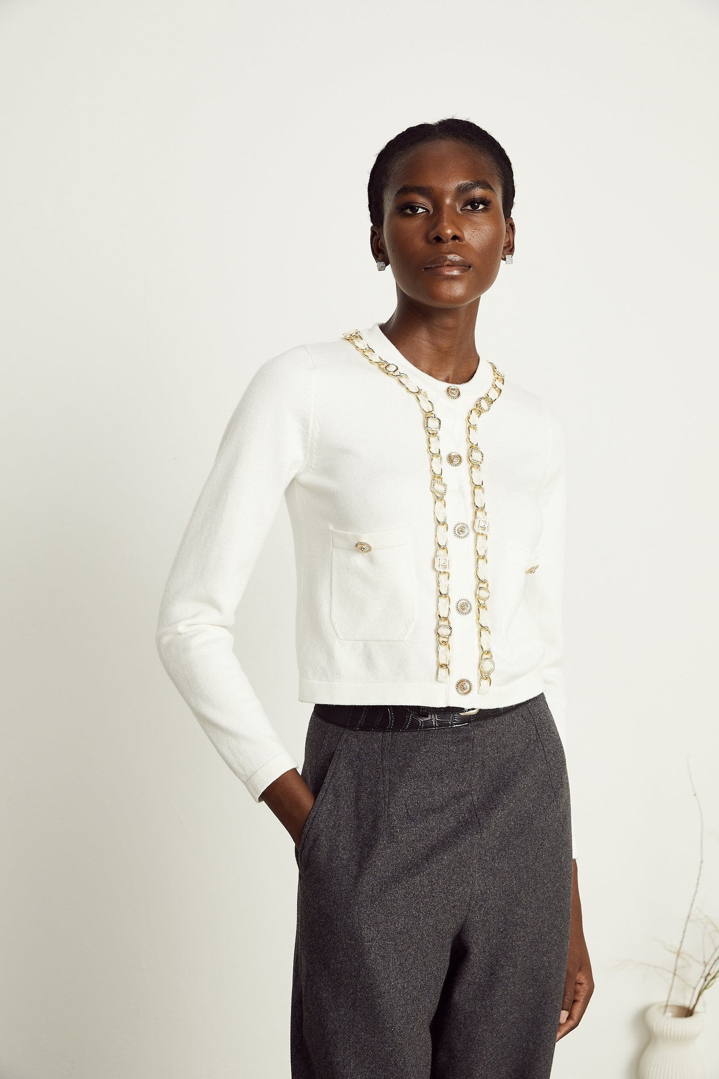 Karine chainlink knitted cardigan