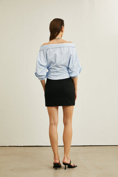 Hélène striped offshoulder blouse