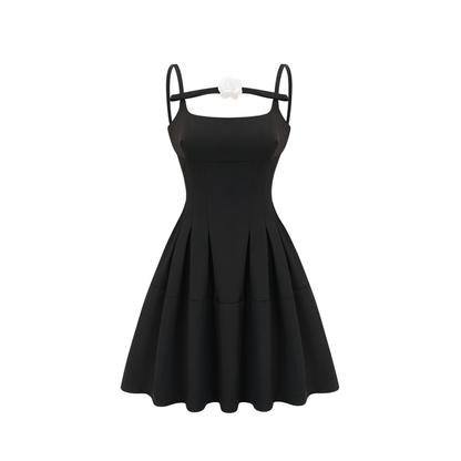 Angelica Mini Dress Camellia Pleated Open Back Chic - modified image