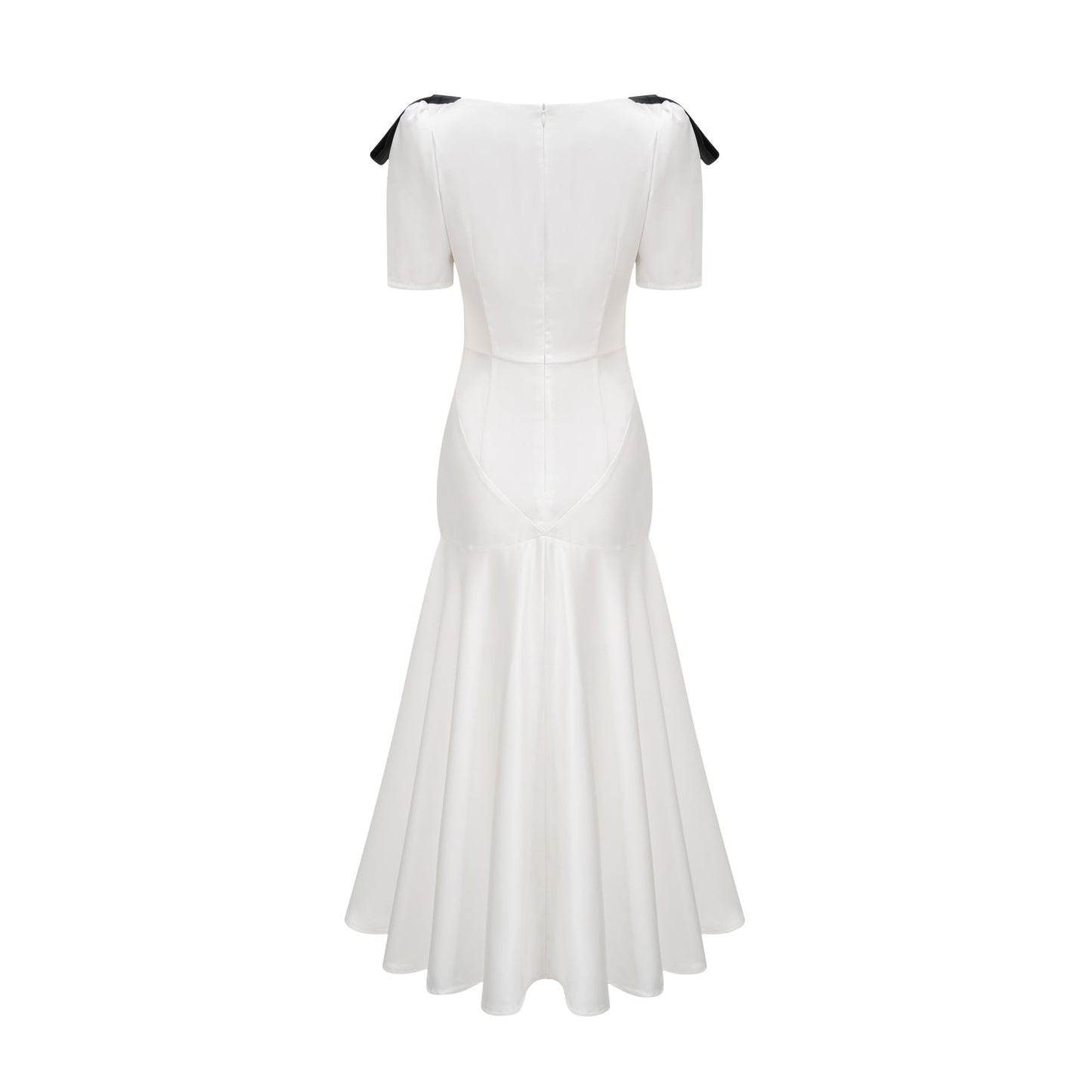 Cyrielle ribbondetail puffsleeve maxi dress