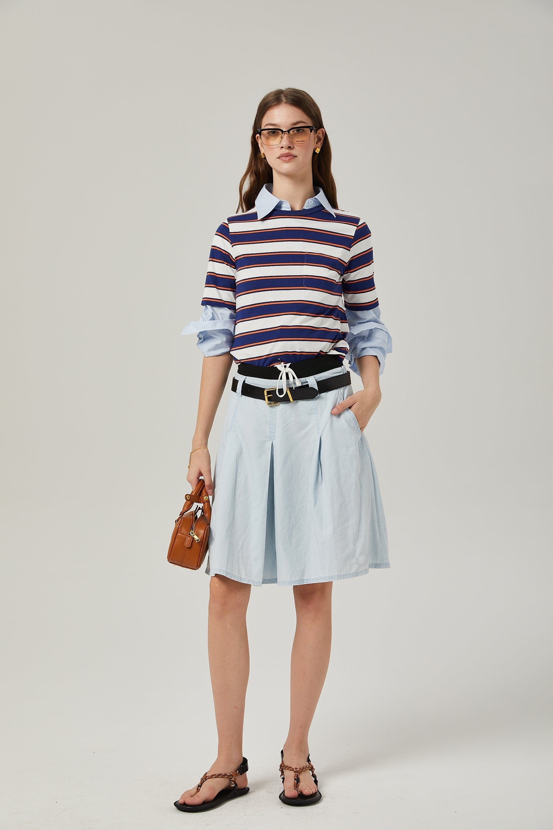 Céleste backslit cotton shirt