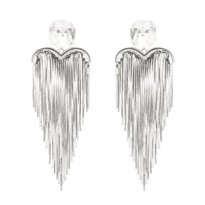 Eulalie silver tassel earrings
