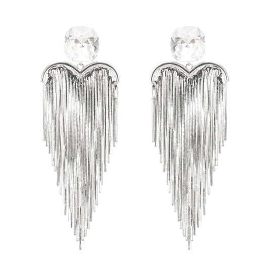 Eulalie silver tassel earrings