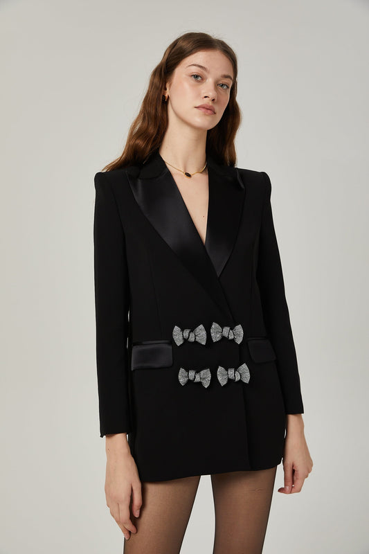 Thala crystalembellished bow blazer