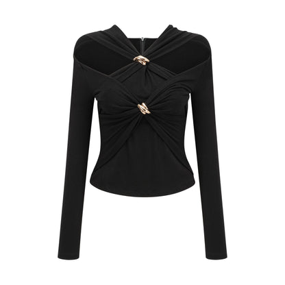 Clarabelle gatheredeffect cutout top