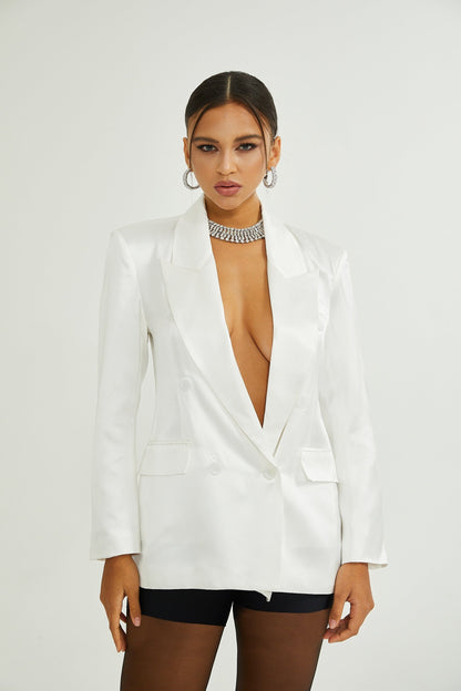 Sylvie white doublebreasted blazer