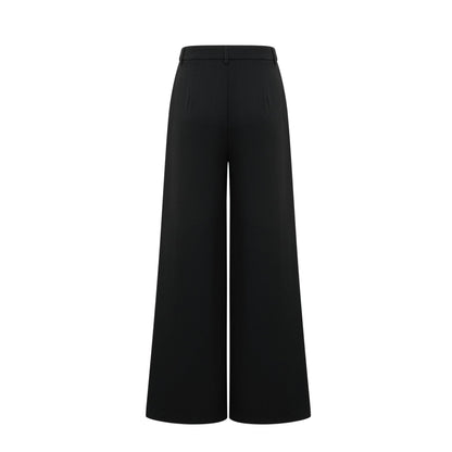 Suzanne black pleated jacket  trousers matching set