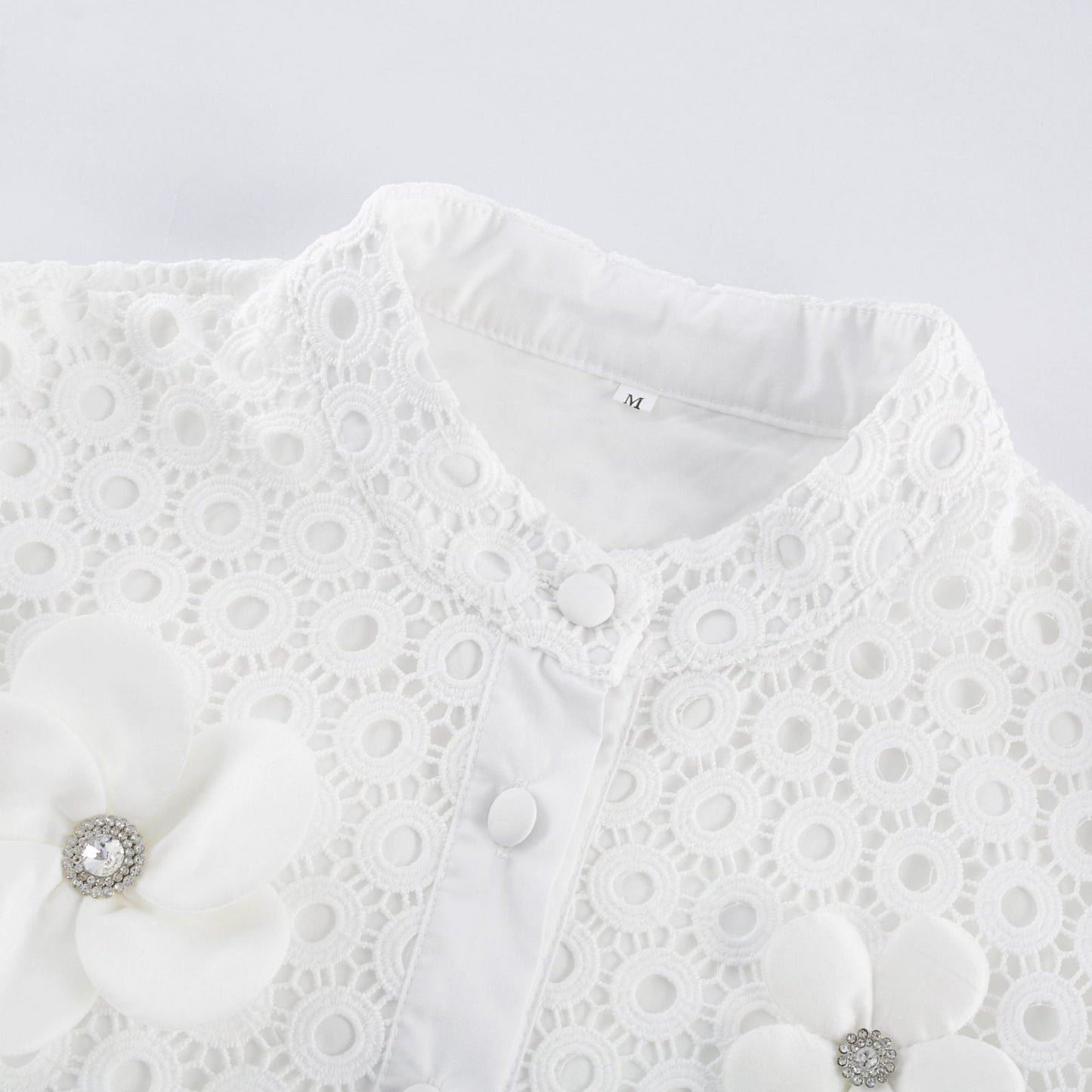 Calla fauxflower cutout blouse  shorts matching set