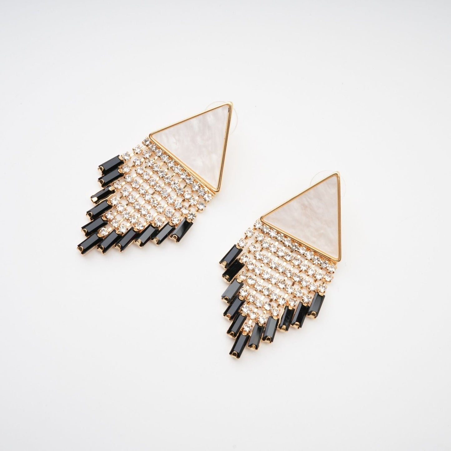 Lisette triangleshape fringed earrings