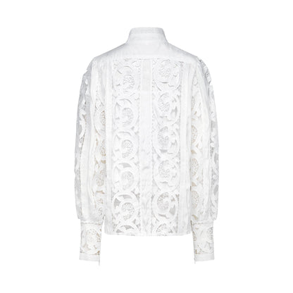 Marie lacefloral embellished shirt  skirt matching set