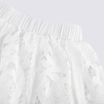 Marie lacefloral embellished shirt  skirt matching set