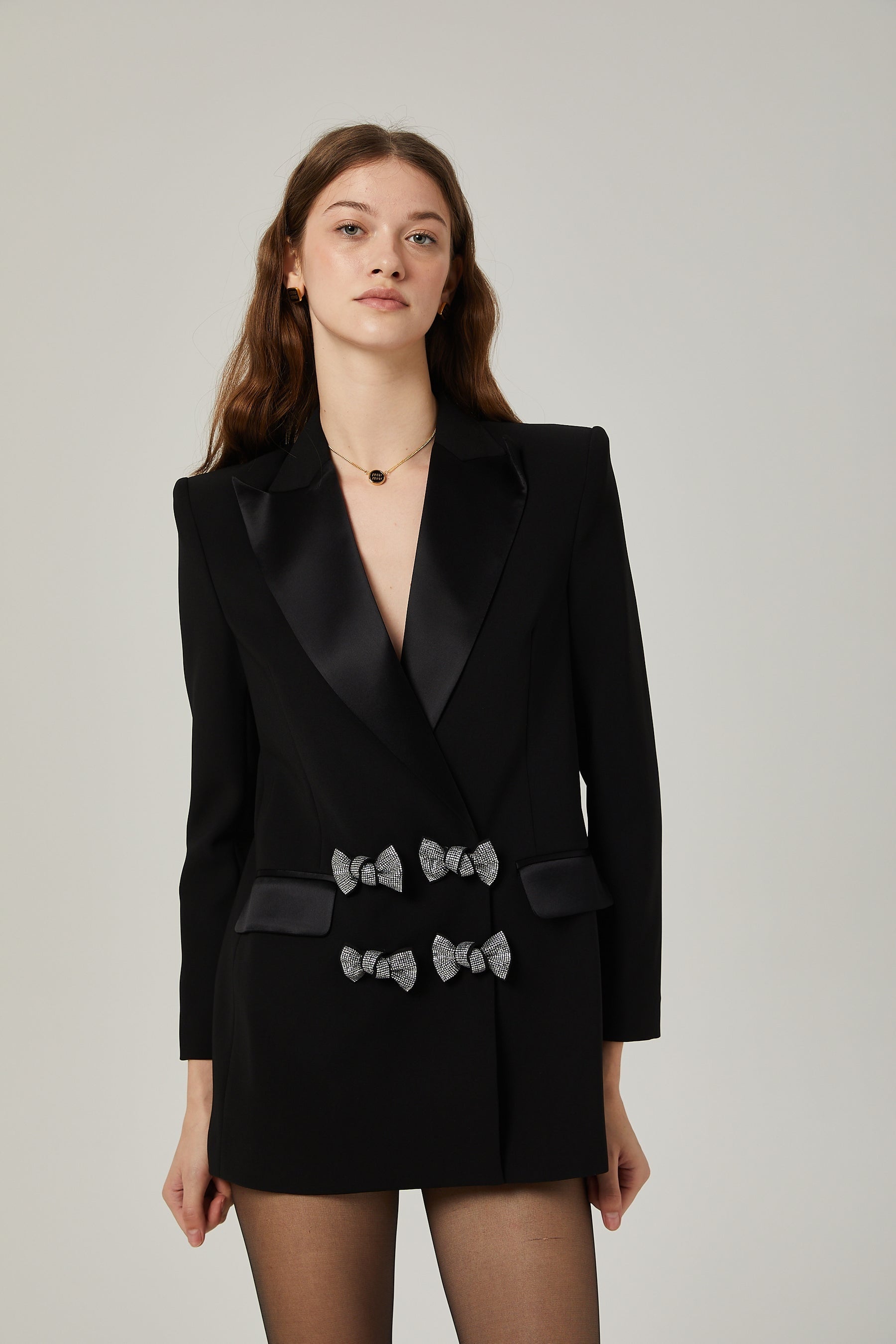Thala crystalembellished bow blazer
