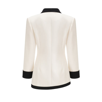 Vespera contrast colours jacket  skirt matching set