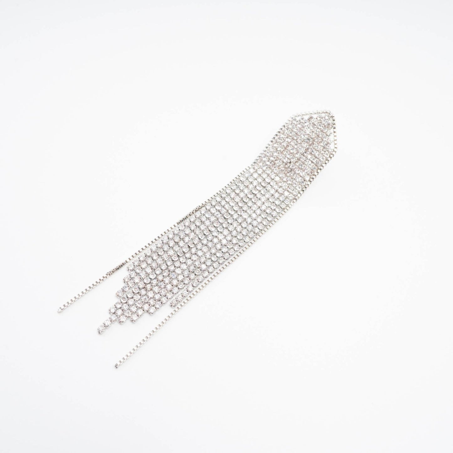 Silverplated fringed drop earrings