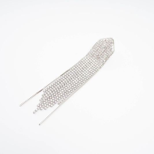 Silverplated fringed drop earrings