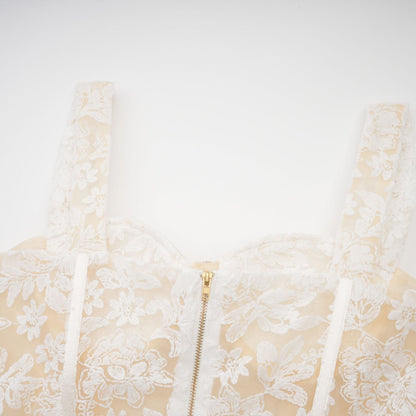 Gaia embroidered corset midi dress