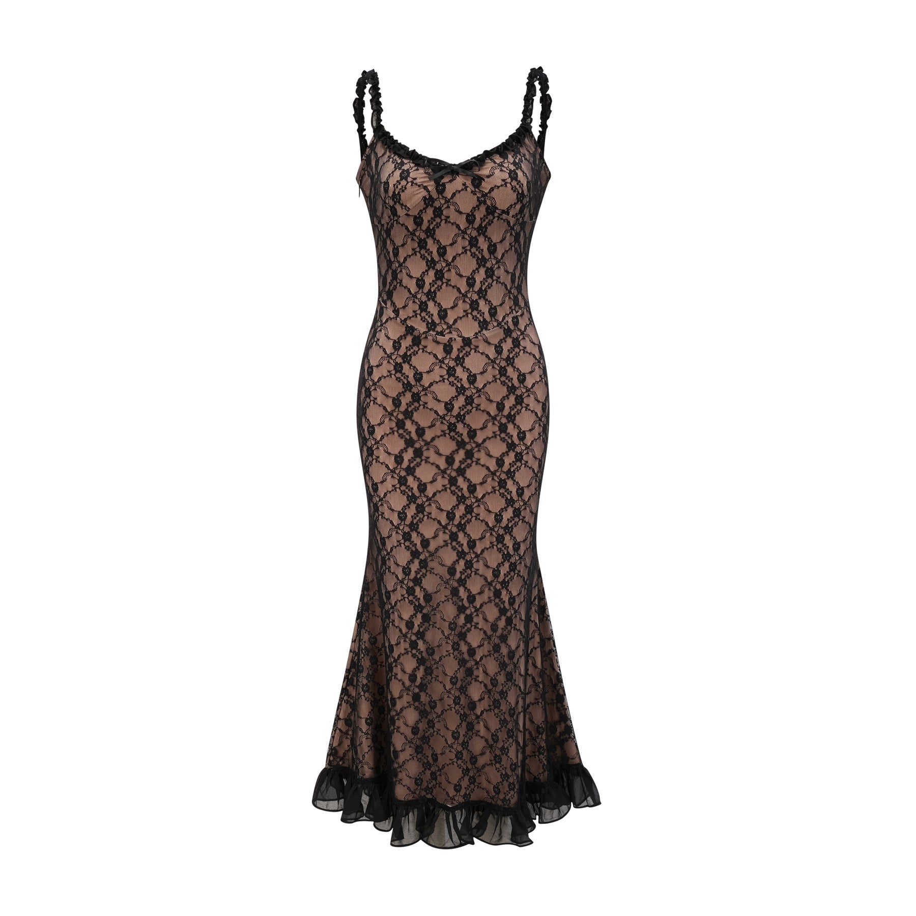Fayette black florallace midi dress