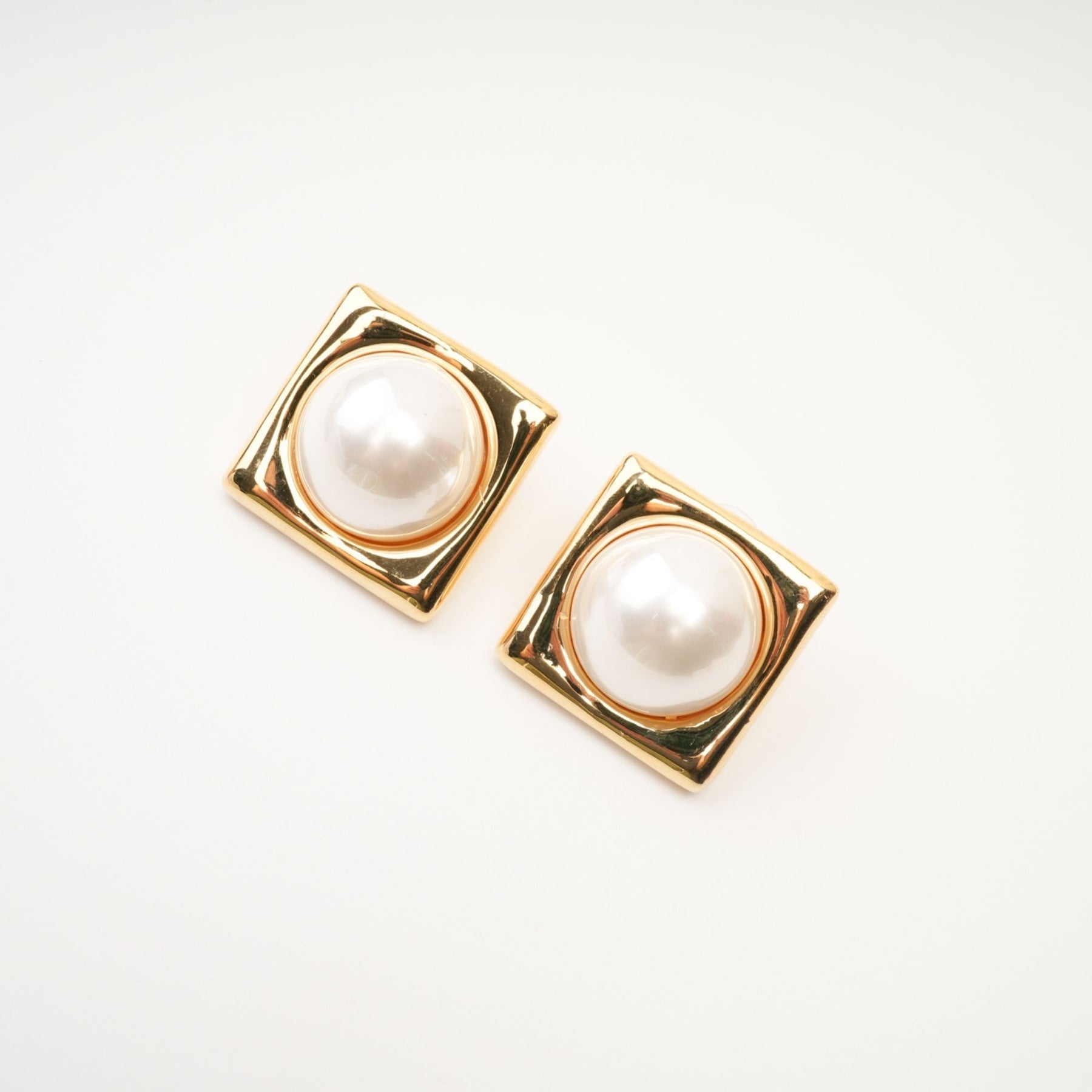 Juana fauxpearl square earrings