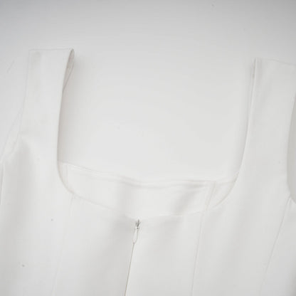 White pleated corset dress named Sadie