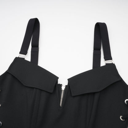 Jaina black hook  eye pocket dress