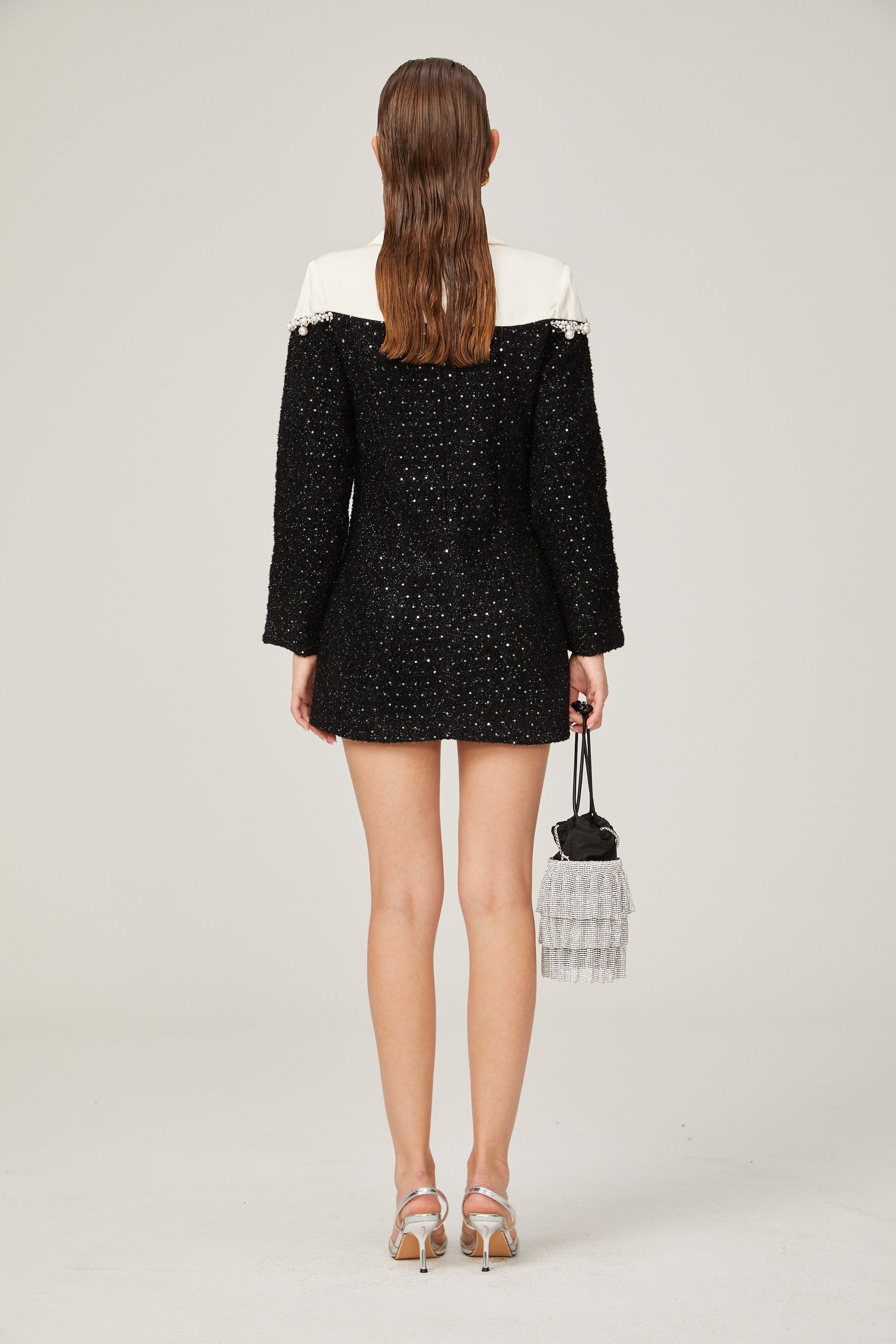 Éléonore fauxpearl tweed mini dress