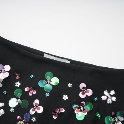 Roseline black embellished shorts