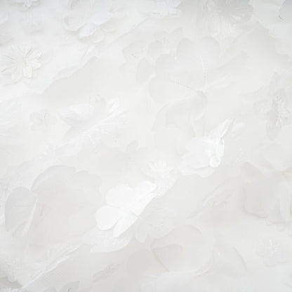 Apolline white fauxflower mini dress