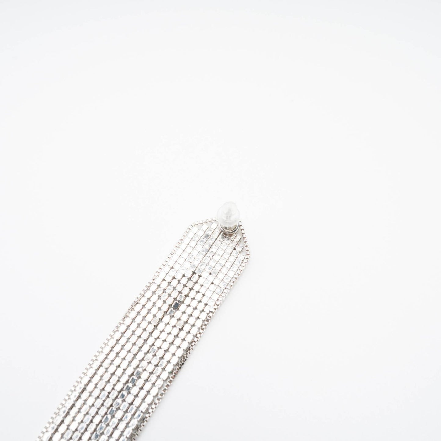 Silverplated fringed drop earrings