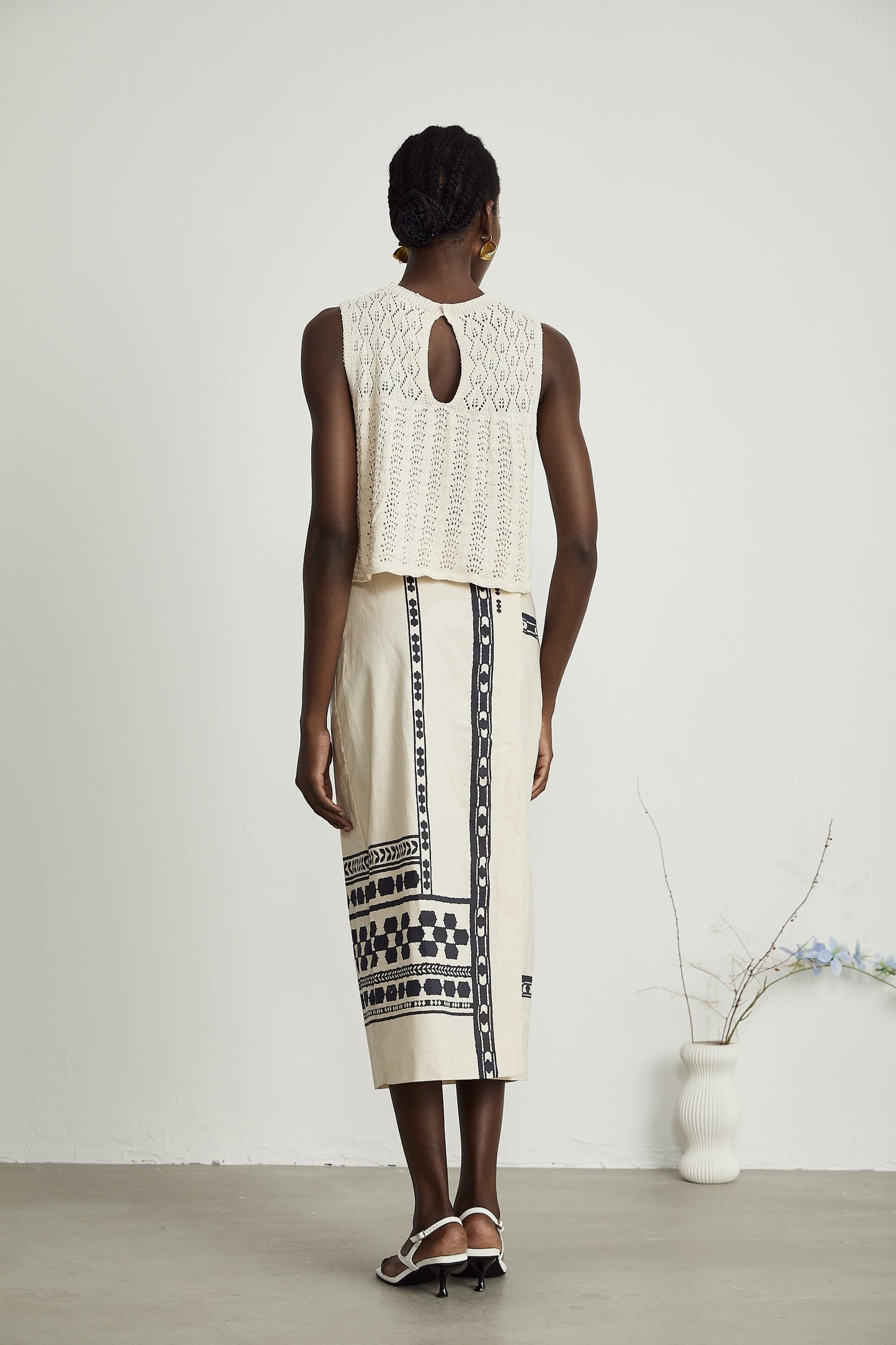Louisa printed midi skirt